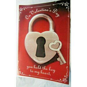 Giant Valentine's Day Card Lock & Key 16"x24" "you hold the key to my heart,"